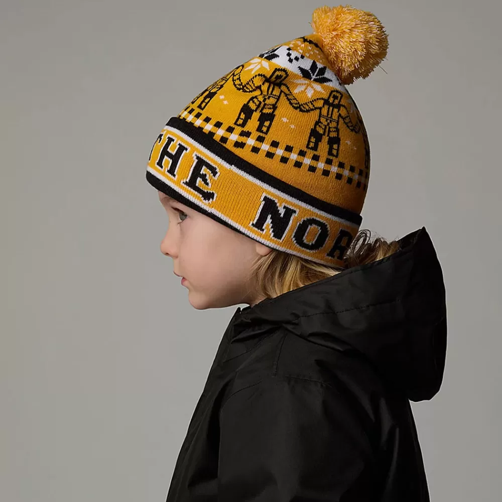 Bonnets À Pompon^The North Face Bonnet à Pompon Enfant Ski Tuke jaune-noir
