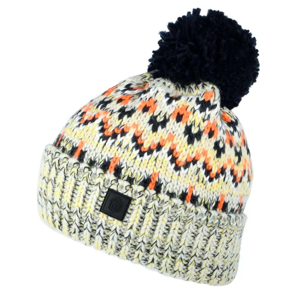 Bonnets À Pompon | Bonnets^Failsworth Bonnet à Pompon Fair Isle Artic gris clair-bleu marine-orange