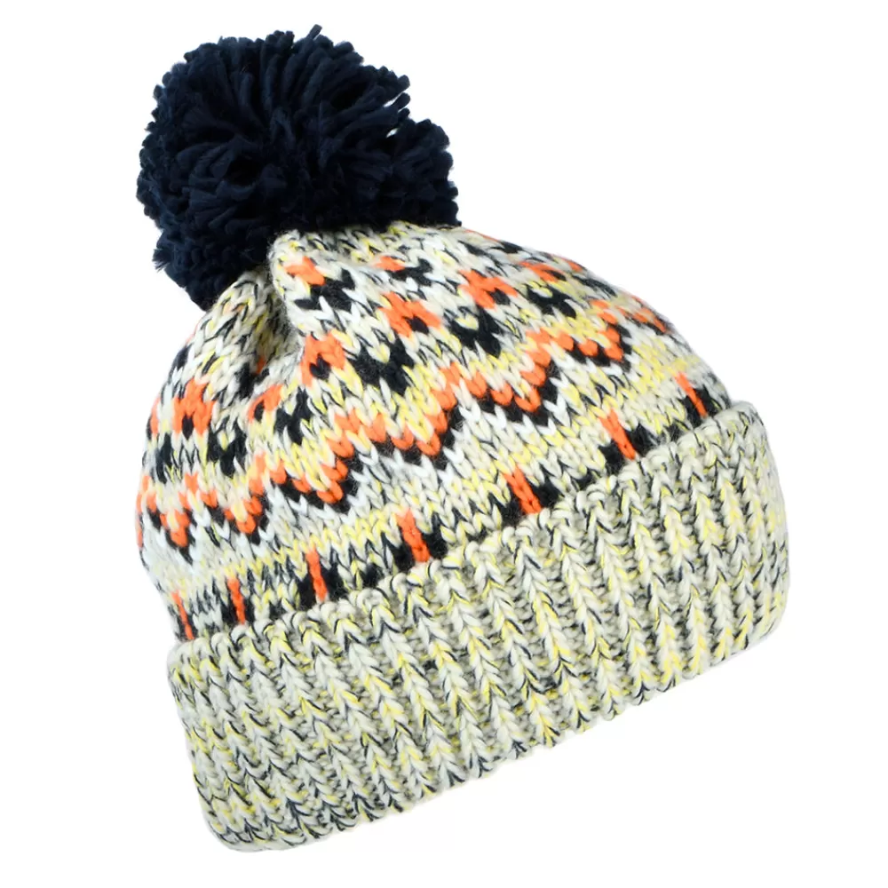 Bonnets À Pompon | Bonnets^Failsworth Bonnet à Pompon Fair Isle Artic gris clair-bleu marine-orange
