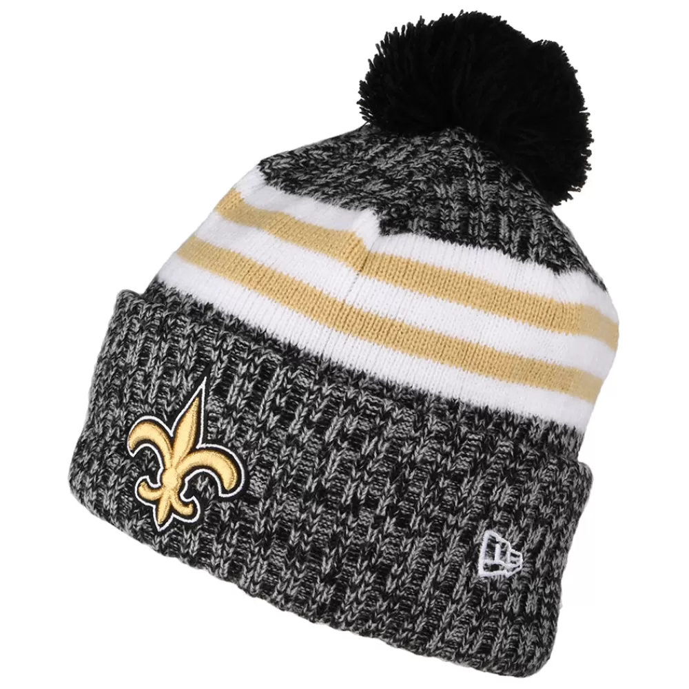 Bonnets À Pompon | Chapeaux Hiver^New Era Bonnet à Pompon NFL Sideline Sport Knit New Orleans Saints noir-doré