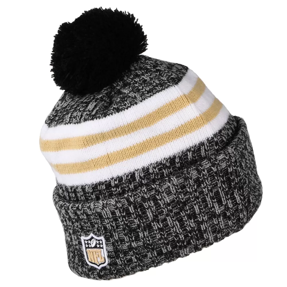 Bonnets À Pompon | Chapeaux Hiver^New Era Bonnet à Pompon NFL Sideline Sport Knit New Orleans Saints noir-doré