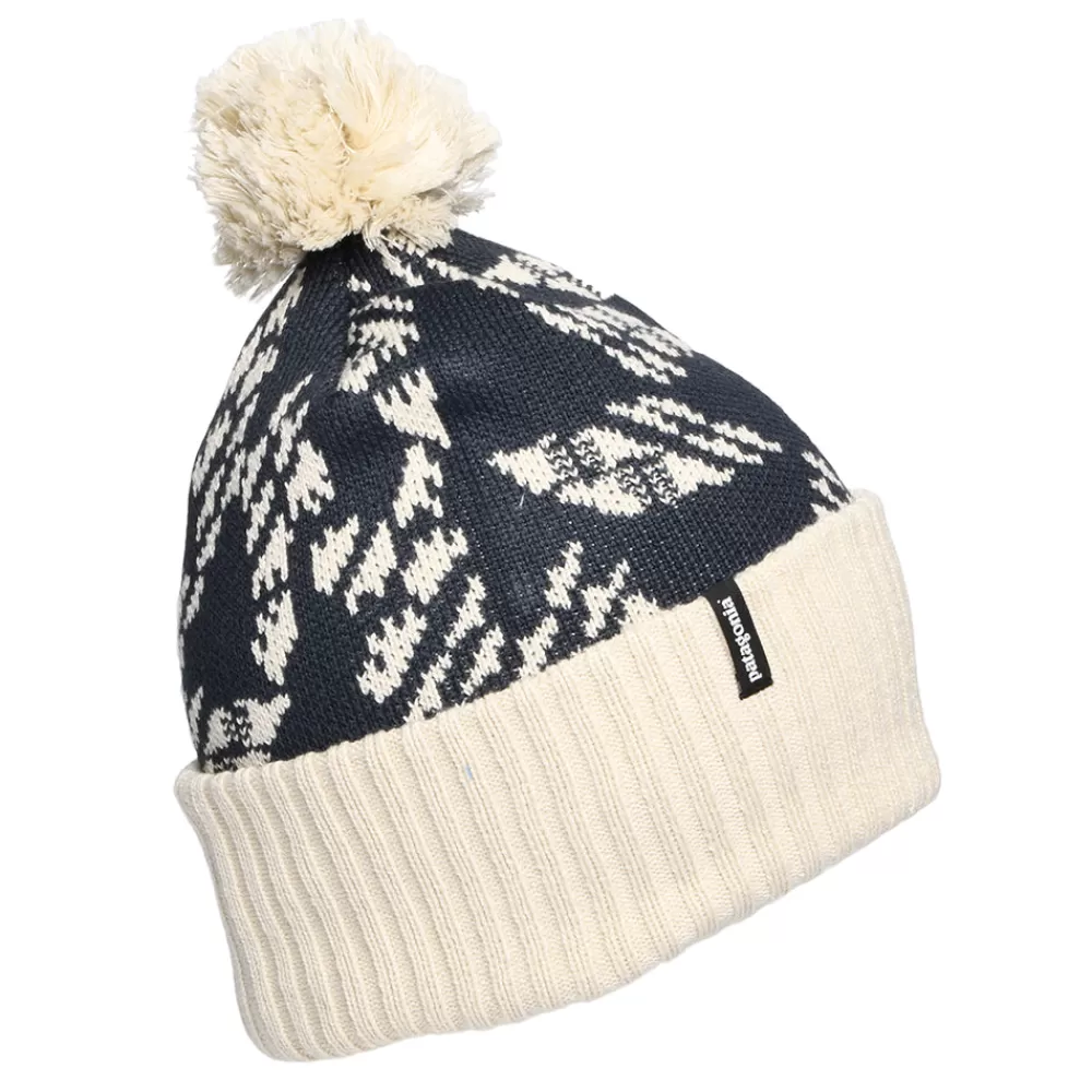 Bonnets À Pompon | Bonnets^Patagonia Bonnet à Pompon Synched Flight Powder Town bleu marine-crème
