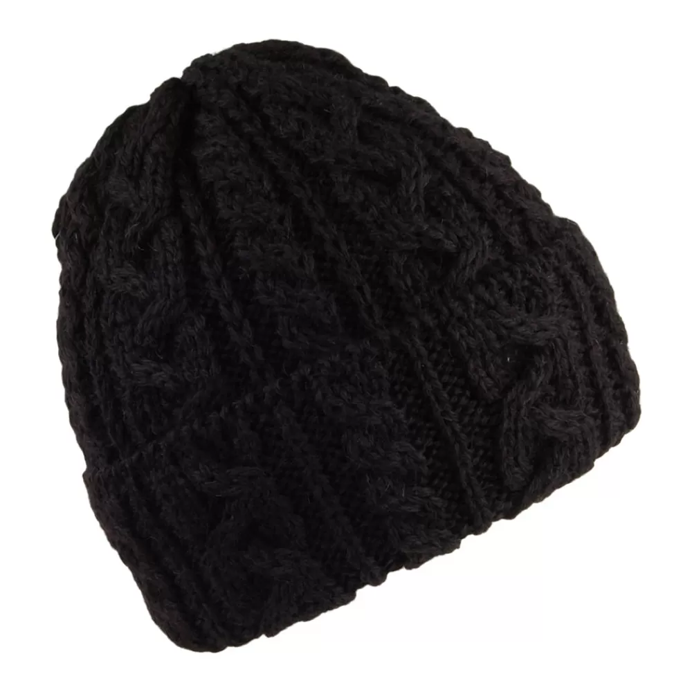 Bonnets | Chapeaux Hiver^Highland 2000 Bonnet en Laine Anglaise à Torsades et Revers noir