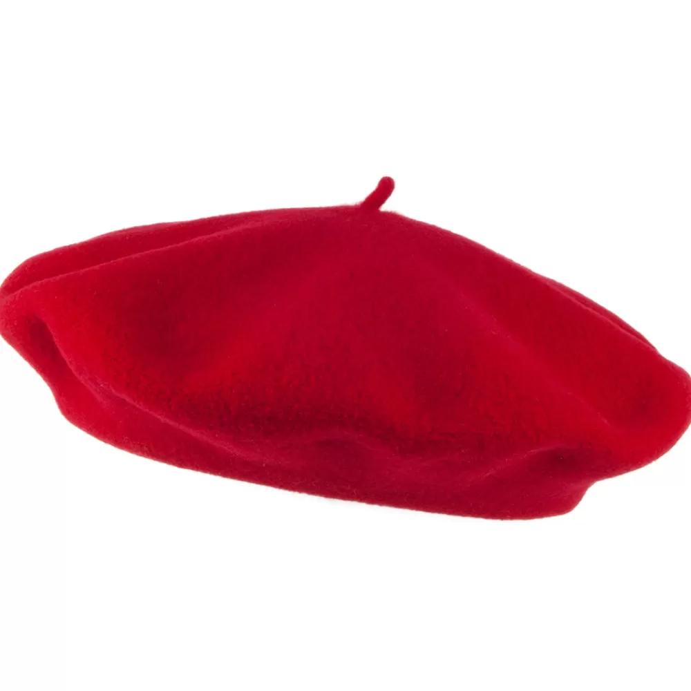 Chapeaux Hiver | Bérets^Héritage par Laulhère Béret Authentique en Laine Mérinos rouge HÉRITAGE PAR LAULHÈRE
