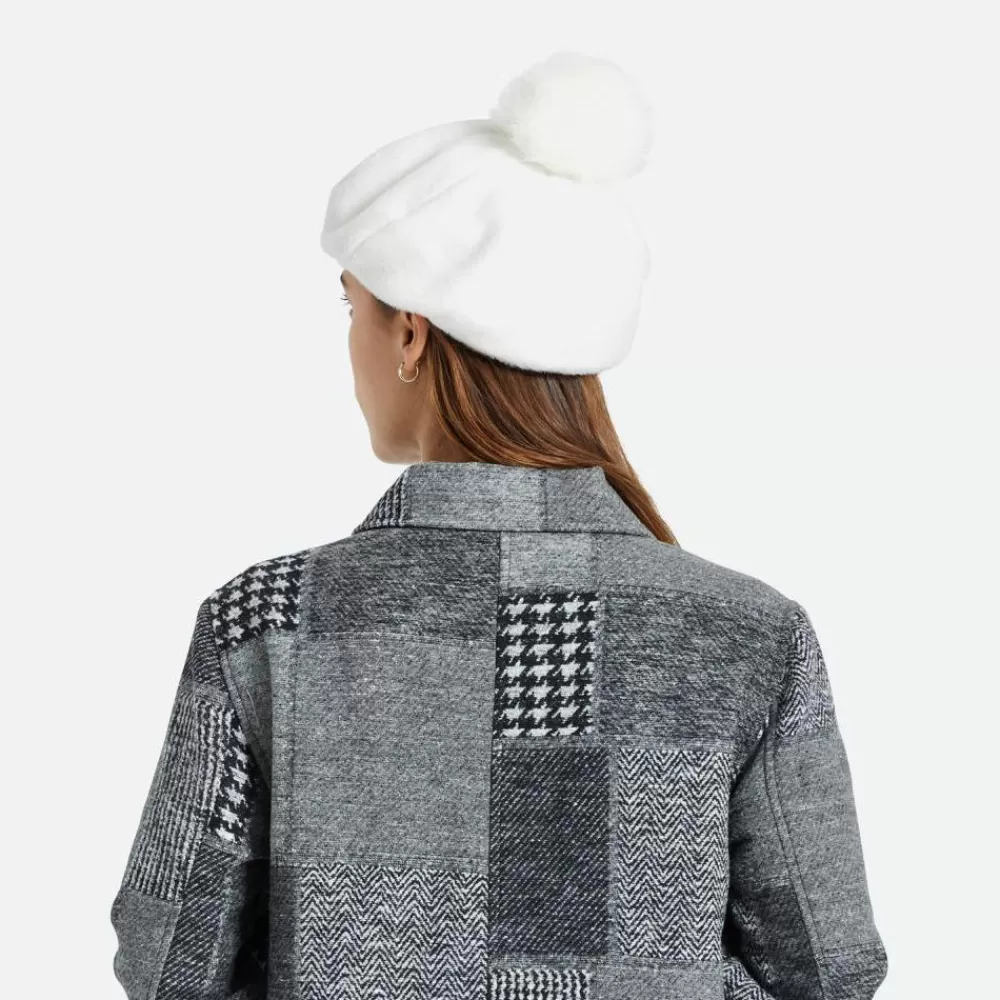 Chapeaux Hiver | Bérets^Brixton Béret Oversize avec Pompon en Fausse Fourrure Natalie blanc cassé