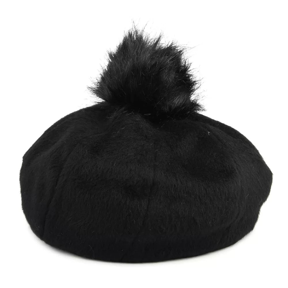 Chapeaux Hiver | Bérets^Brixton Béret Oversize avec Pompon en Fausse Fourrure Natalie noir
