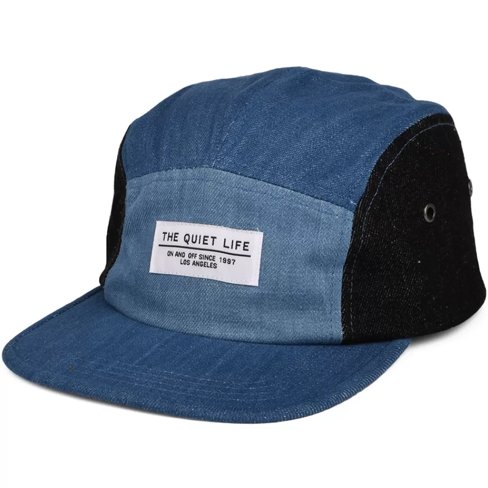 Casquettes De Baseball | Casquettes Homme^The Quiet Life Casquette 5 Panel en Jean Patchwork noir denim