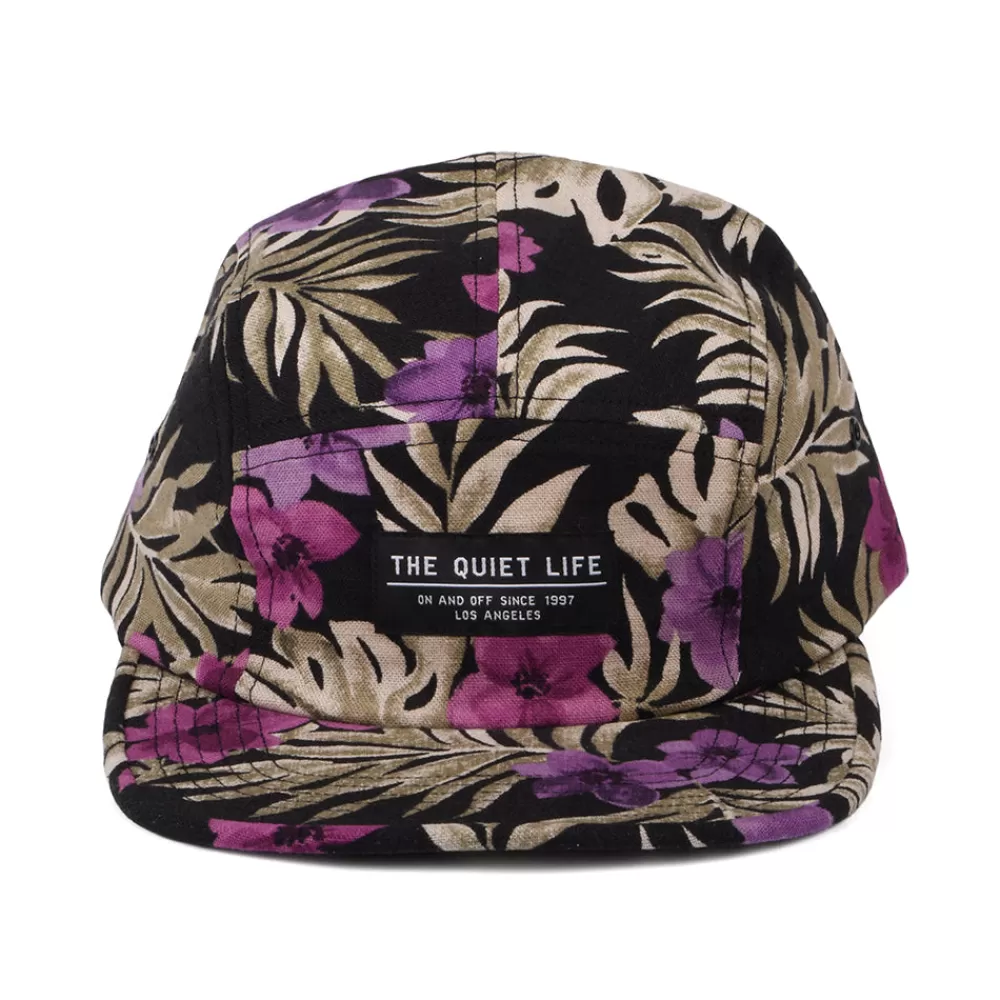 Casquettes De Baseball | Casquettes Homme^The Quiet Life Casquette 5 Panel Floral en Coton Bio noir-violet