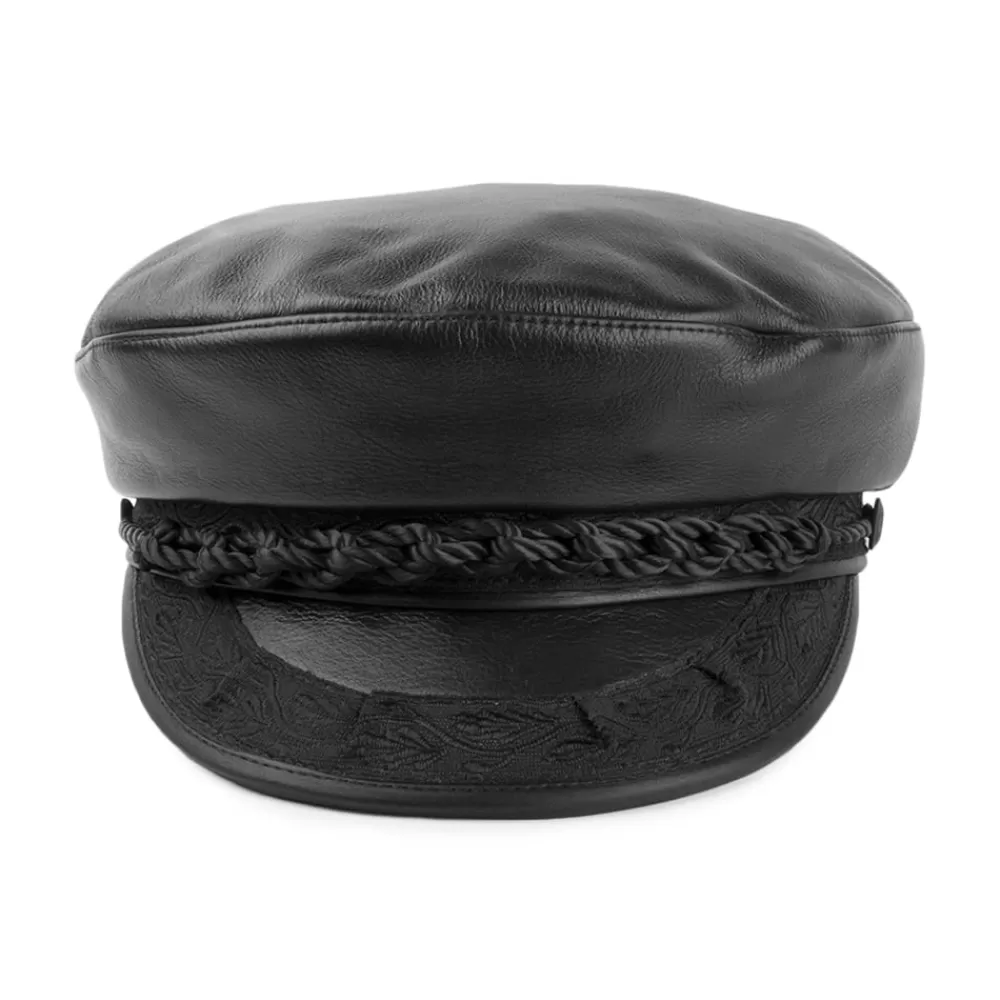 Casquettes Femme | Chapeaux Femme^Jaxon & James Casquette de Marin Grec en Cuir Classic noir JAXON & JAMES