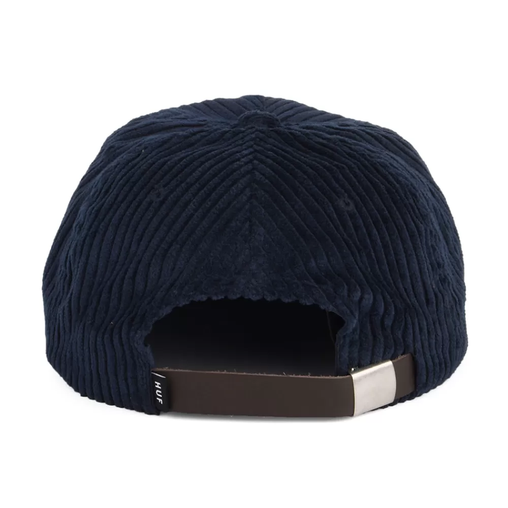 Casquettes De Baseball | Casquettes Homme^HUF Casquette en Velours Côtelé à Visière Plate Box Logo bleu marine