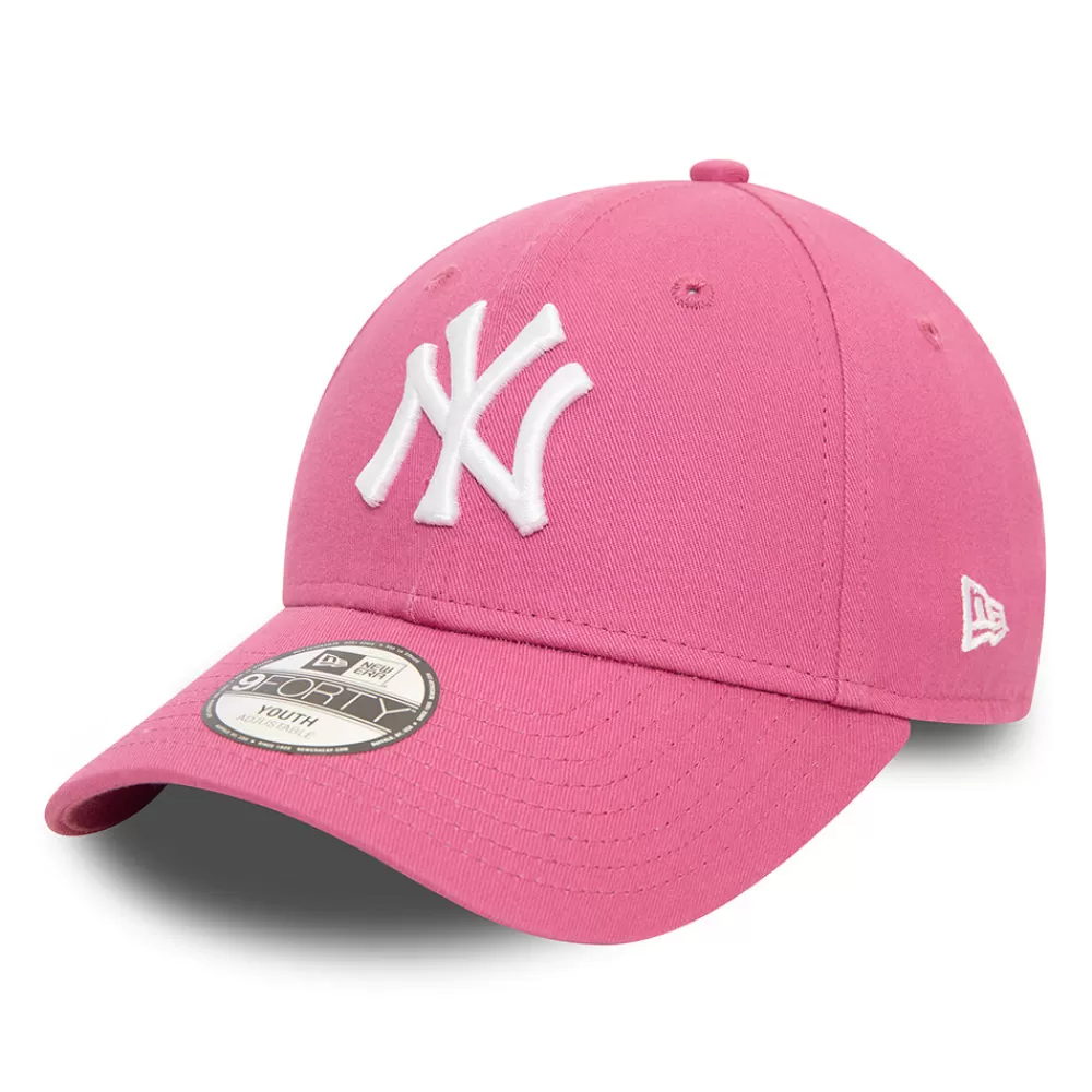 Garçons^New Era Casquette Enfant 9FORTY MLB League Essential New York Yankees mauve-blanc