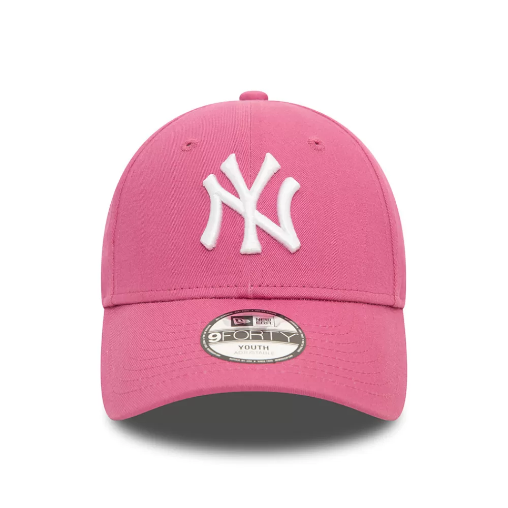 Garçons^New Era Casquette Enfant 9FORTY MLB League Essential New York Yankees mauve-blanc