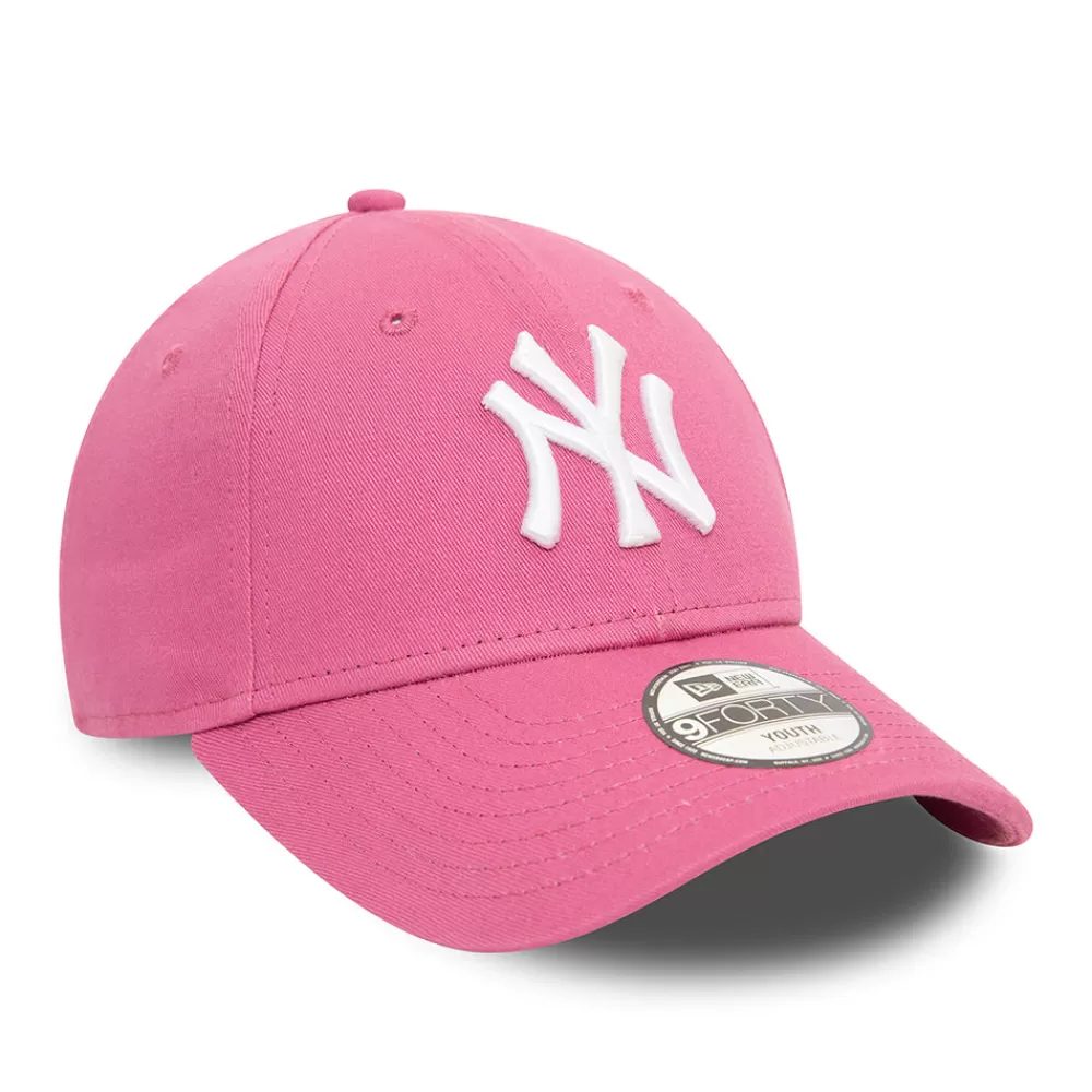 Garçons^New Era Casquette Enfant 9FORTY MLB League Essential New York Yankees mauve-blanc