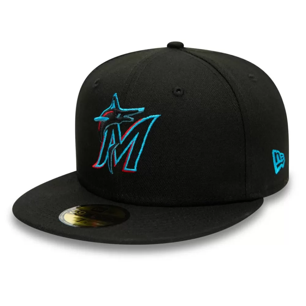 Casquettes De Baseball | Casquettes Homme^New Era Casquette 59FIFTY MLB On Field AC Perf Miami Marlins noir