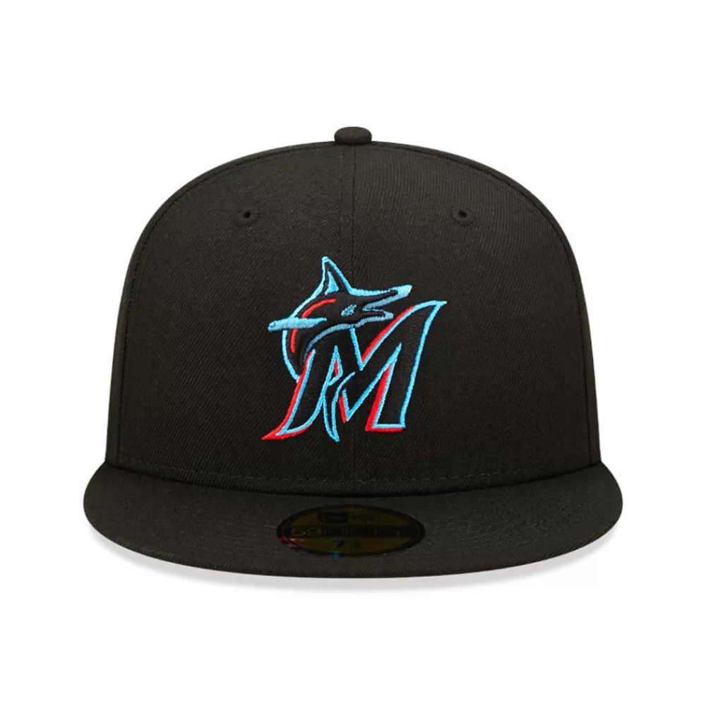 Casquettes De Baseball | Casquettes Homme^New Era Casquette 59FIFTY MLB On Field AC Perf Miami Marlins noir