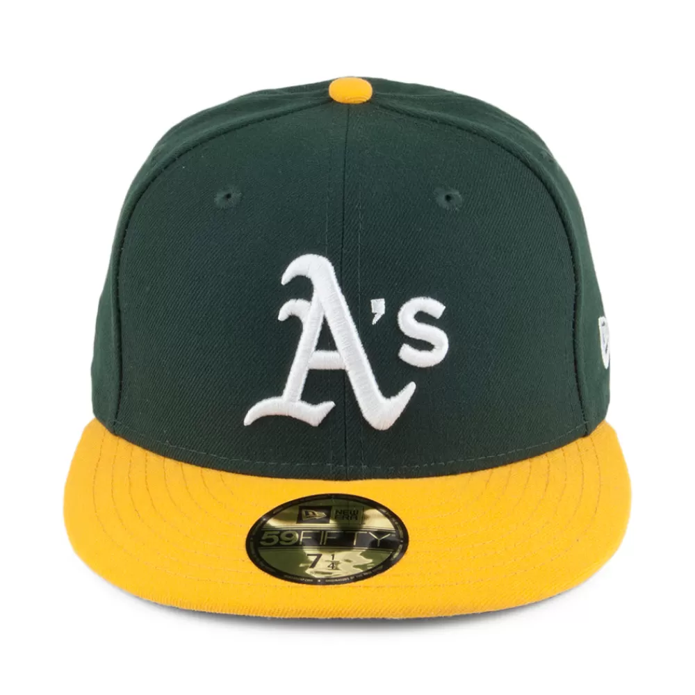 Casquettes De Baseball | Casquettes Homme^New Era Casquette 59FIFTY MLB On Field AC Perf Oakland Athletics vert-jaune