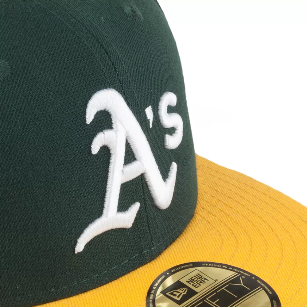 Casquettes De Baseball | Casquettes Homme^New Era Casquette 59FIFTY MLB On Field AC Perf Oakland Athletics vert-jaune