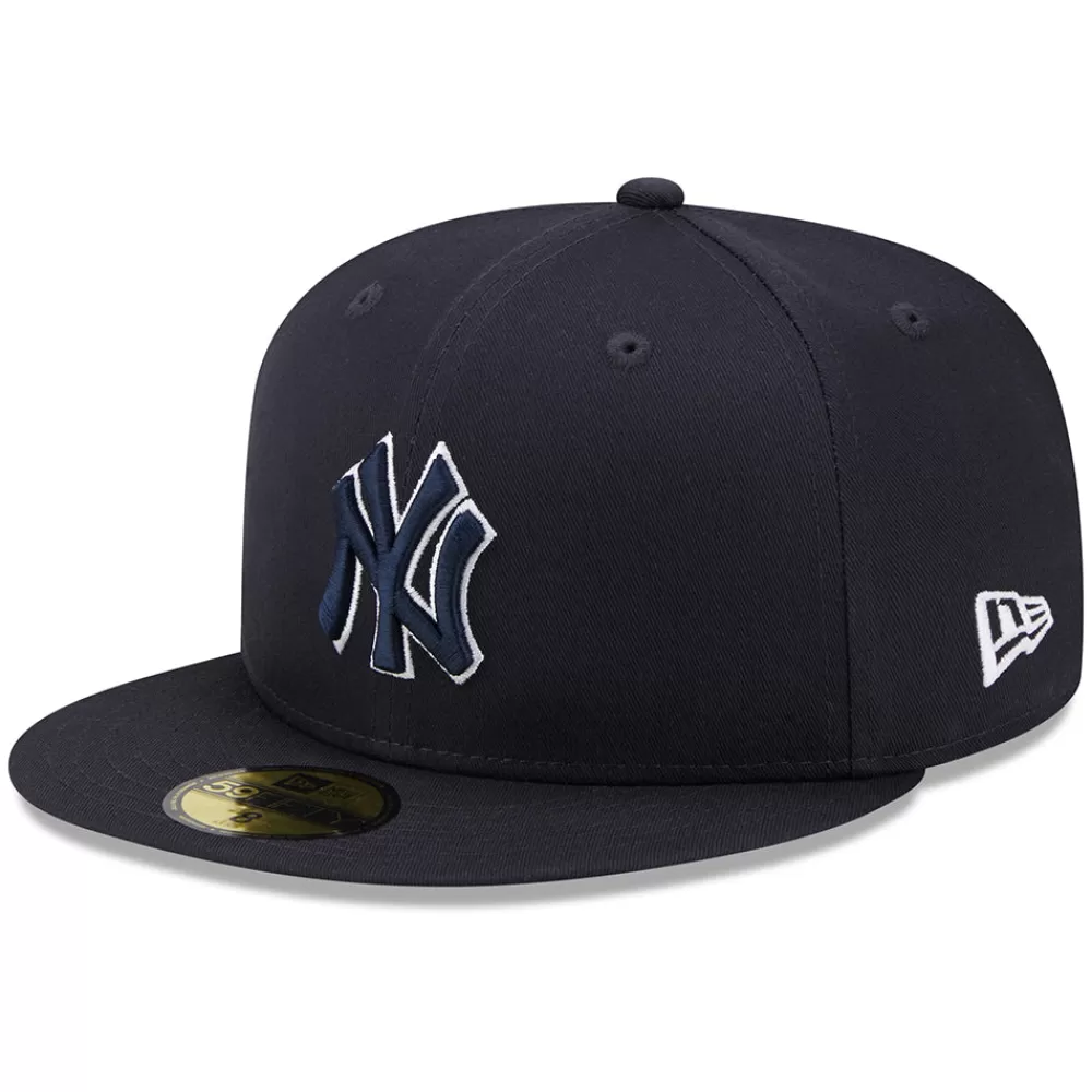 Casquettes De Baseball | Casquettes Homme^New Era Casquette 59FIFTY MLB Team Outline New York Yankees bleu marine-blanc