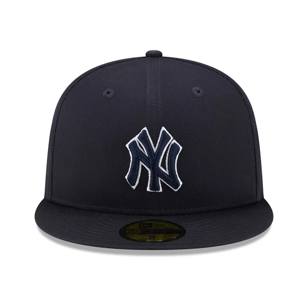 Casquettes De Baseball | Casquettes Homme^New Era Casquette 59FIFTY MLB Team Outline New York Yankees bleu marine-blanc
