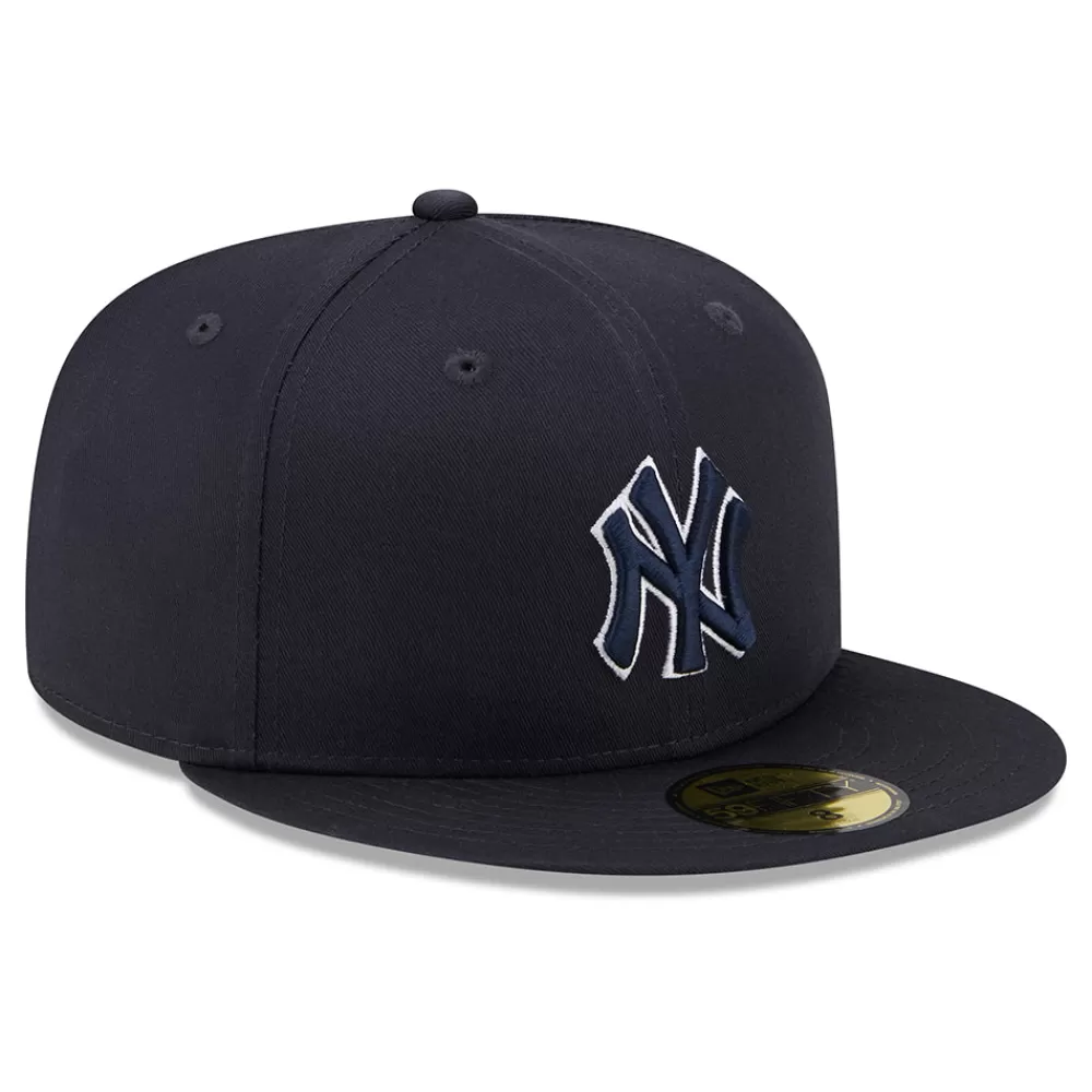 Casquettes De Baseball | Casquettes Homme^New Era Casquette 59FIFTY MLB Team Outline New York Yankees bleu marine-blanc