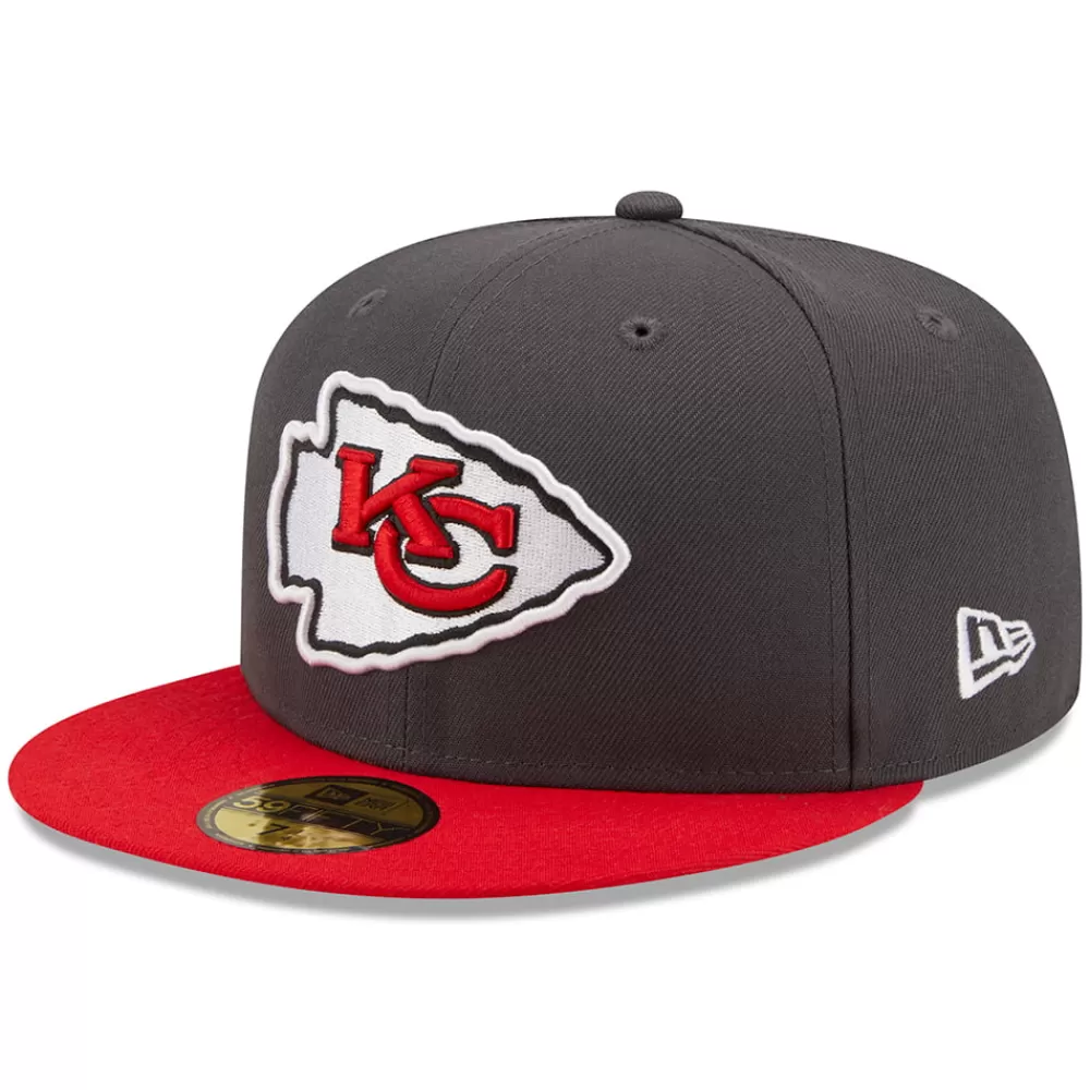 Casquettes De Baseball | Casquettes Homme^New Era Casquette 59FIFTY NFL OTC Kansas City Chiefs graphite-rouge