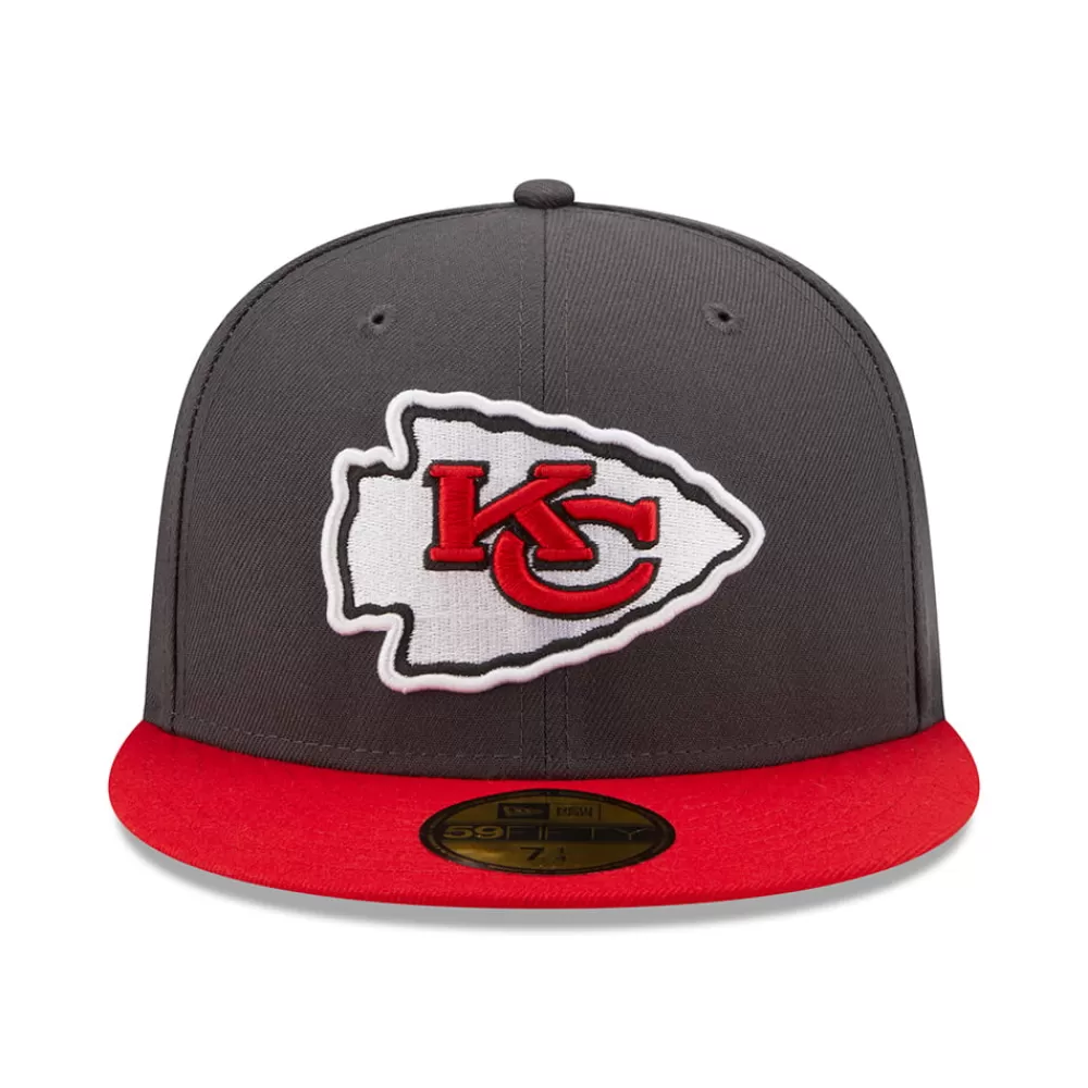Casquettes De Baseball | Casquettes Homme^New Era Casquette 59FIFTY NFL OTC Kansas City Chiefs graphite-rouge