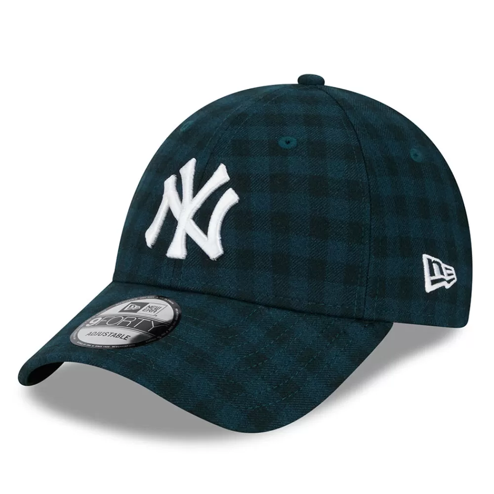 Casquettes De Baseball | Casquettes Homme^New Era Casquette 9FORTY MLB Flannel New York Yankees vert foncé-blanc
