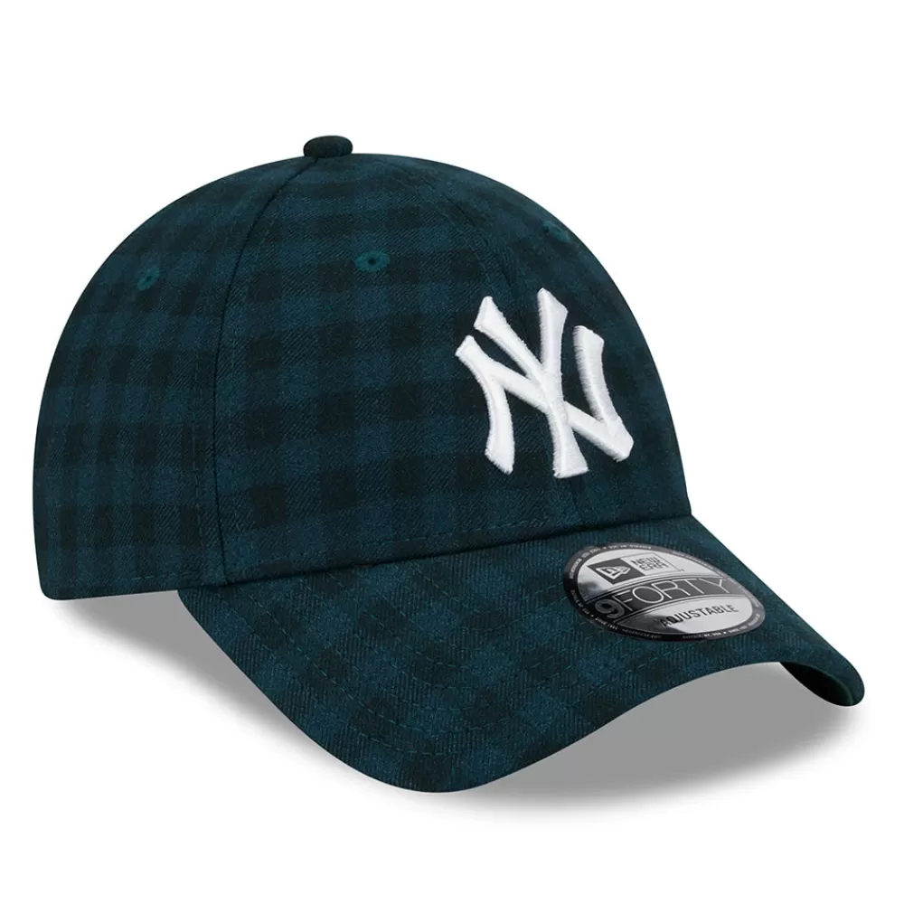 Casquettes De Baseball | Casquettes Homme^New Era Casquette 9FORTY MLB Flannel New York Yankees vert foncé-blanc