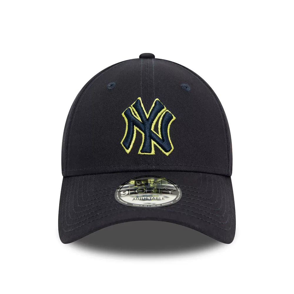 Casquettes De Baseball | Casquettes Homme^New Era Casquette 9FORTY MLB Team Outline New York Yankees bleu marine-citron vert