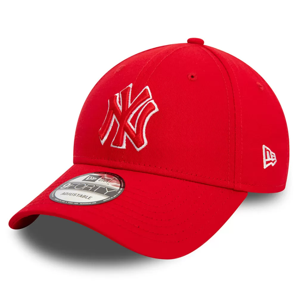 Casquettes De Baseball | Casquettes Homme^New Era Casquette 9FORTY MLB Team Outline New York Yankees écarlate-blanc