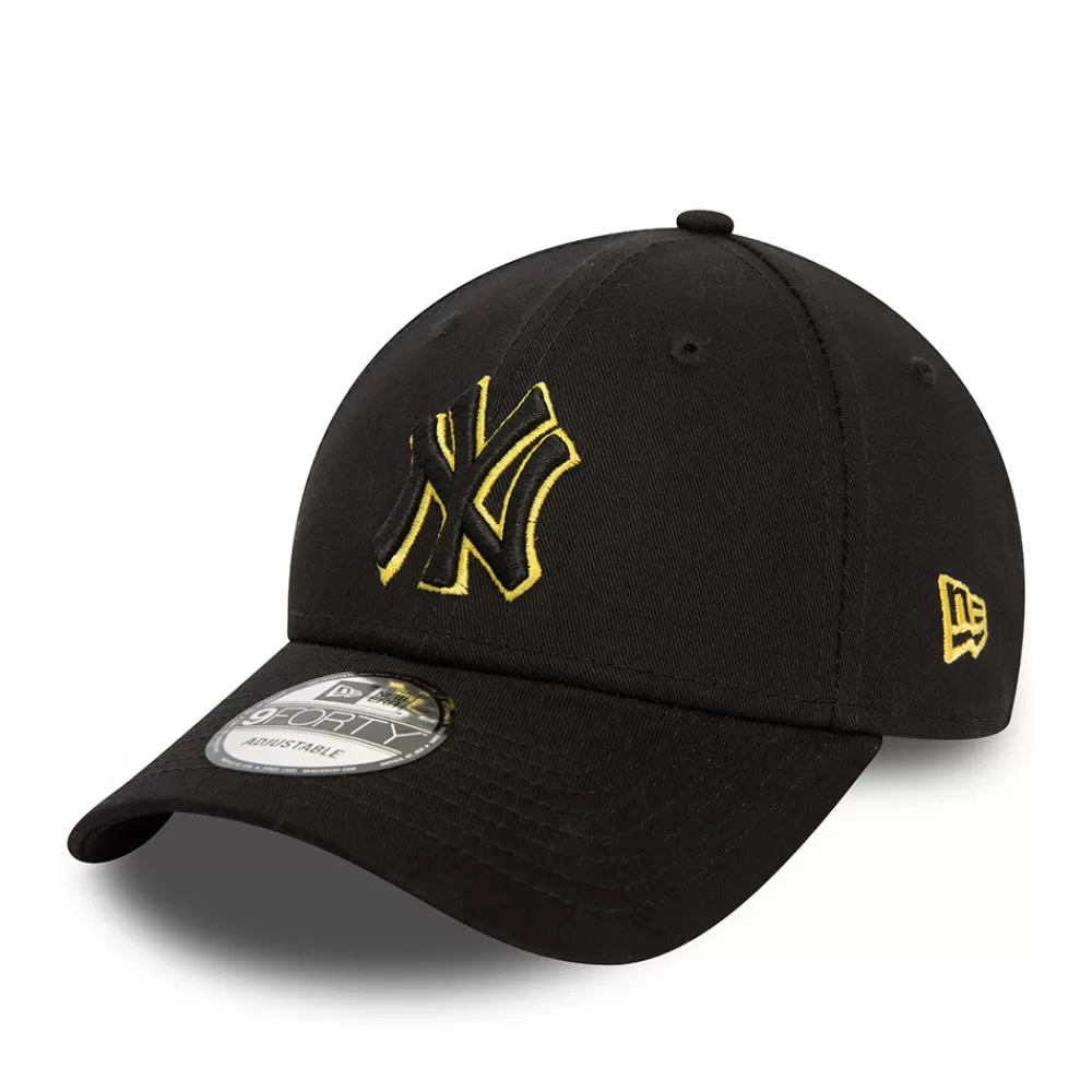 Casquettes De Baseball | Casquettes Homme^New Era Casquette 9FORTY MLB Team Outline New York Yankees noir-jaune