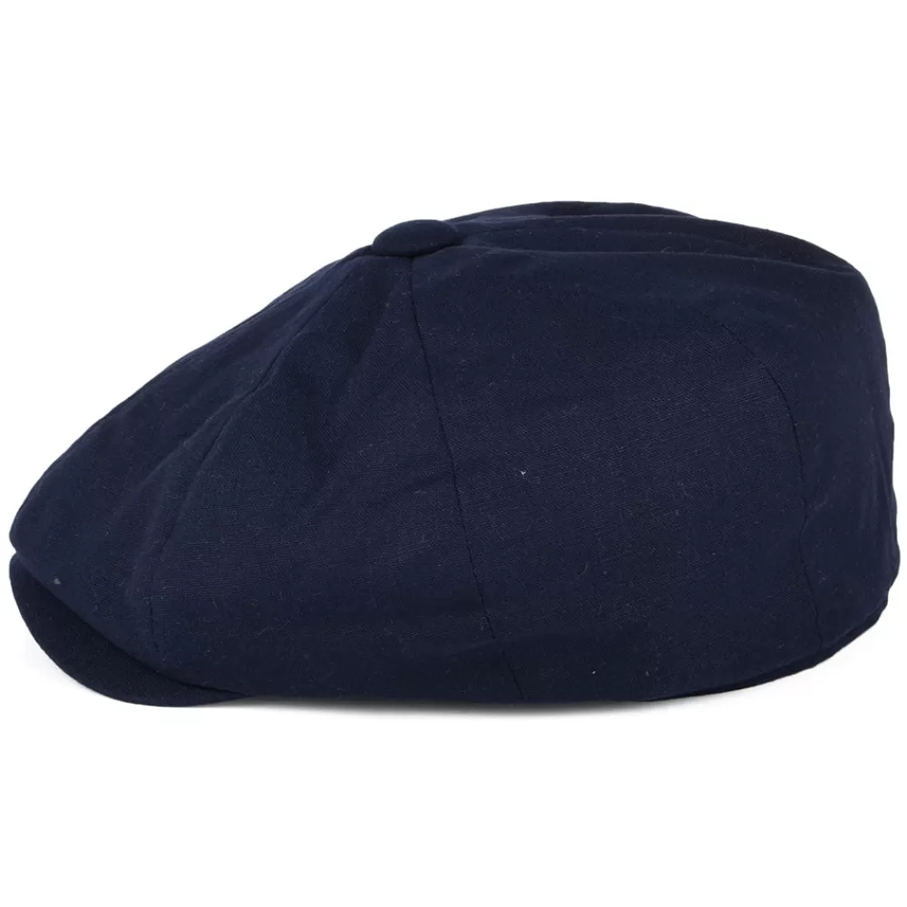 Casquettes Plates | Casquettes Plates^Christys Casquette Gavroche à 8 Pans en Coton et Lin bleu marine