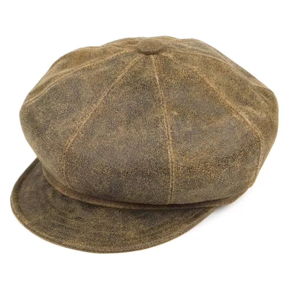 Casquettes Plates | Chapeaux Femme^New York Hat Company Casquette Gavroche en Cuir Antique marron NEW YORK HAT CO.