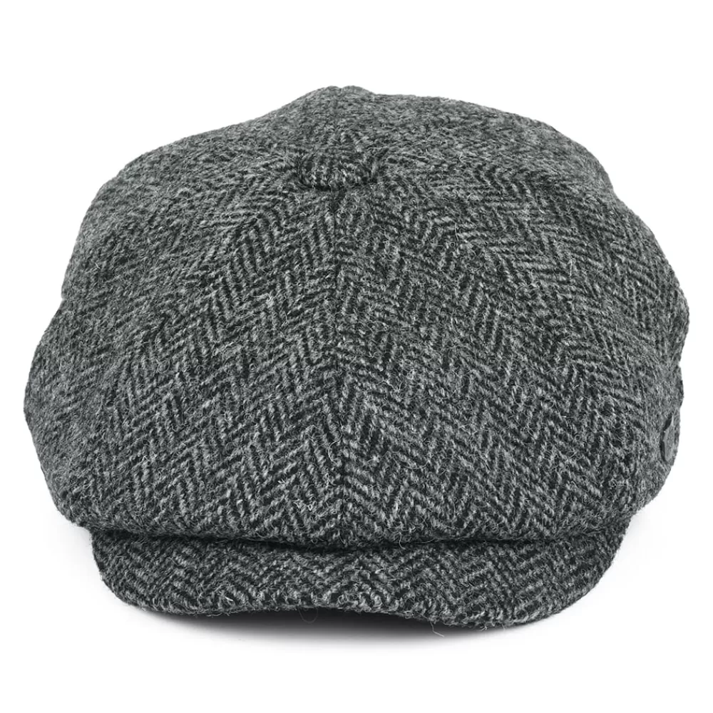 Casquettes Plates | Chapeaux Hiver^Failsworth Casquette Gavroche en Harris Tweed à Chevrons Carloway anthracite