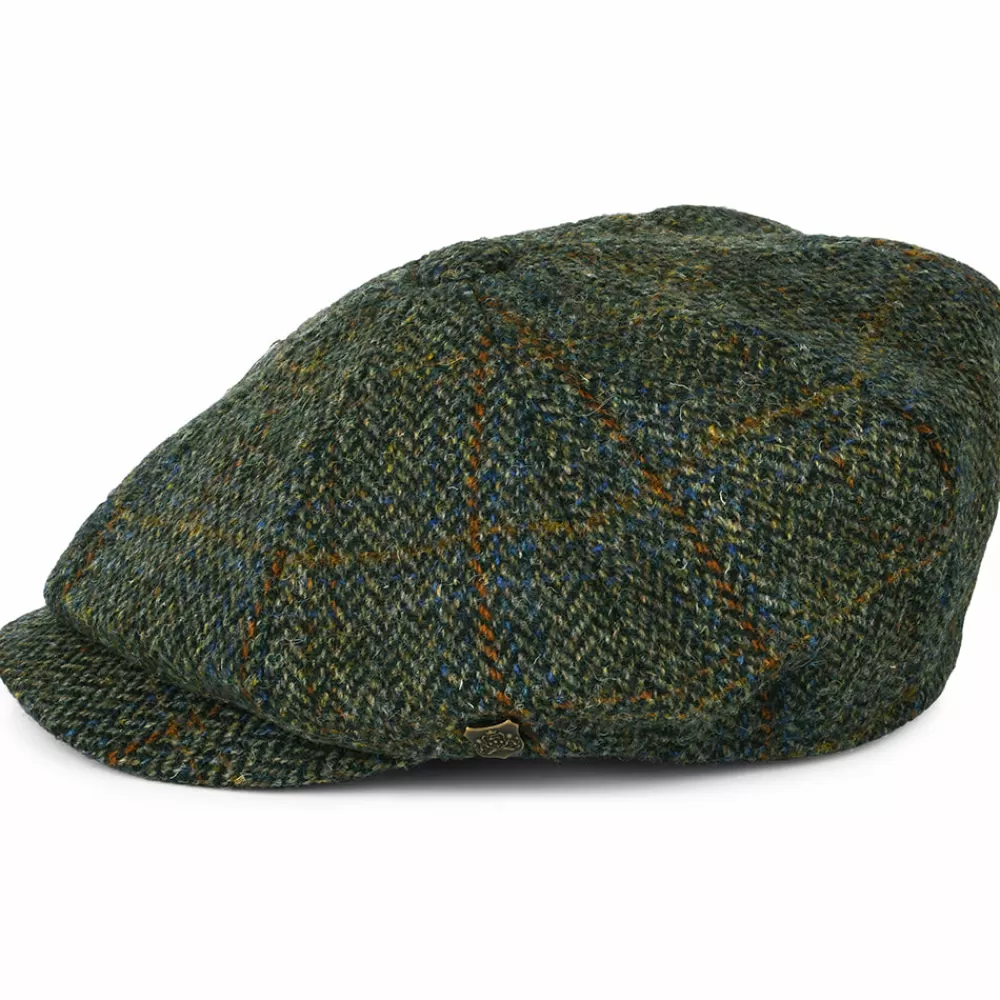 Casquettes Plates | Chapeaux Hiver^Failsworth Casquette Gavroche en Harris Tweed à Chevrons Carloway olive-bleu-rouille
