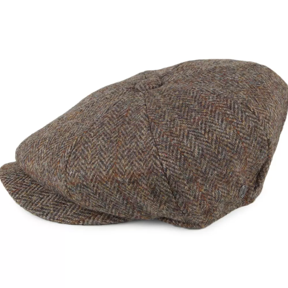 Casquettes Plates | Grandes Tailles^Jaxon & James Casquette Gavroche en Harris Tweed Northbay olive-marron JAXON & JAMES
