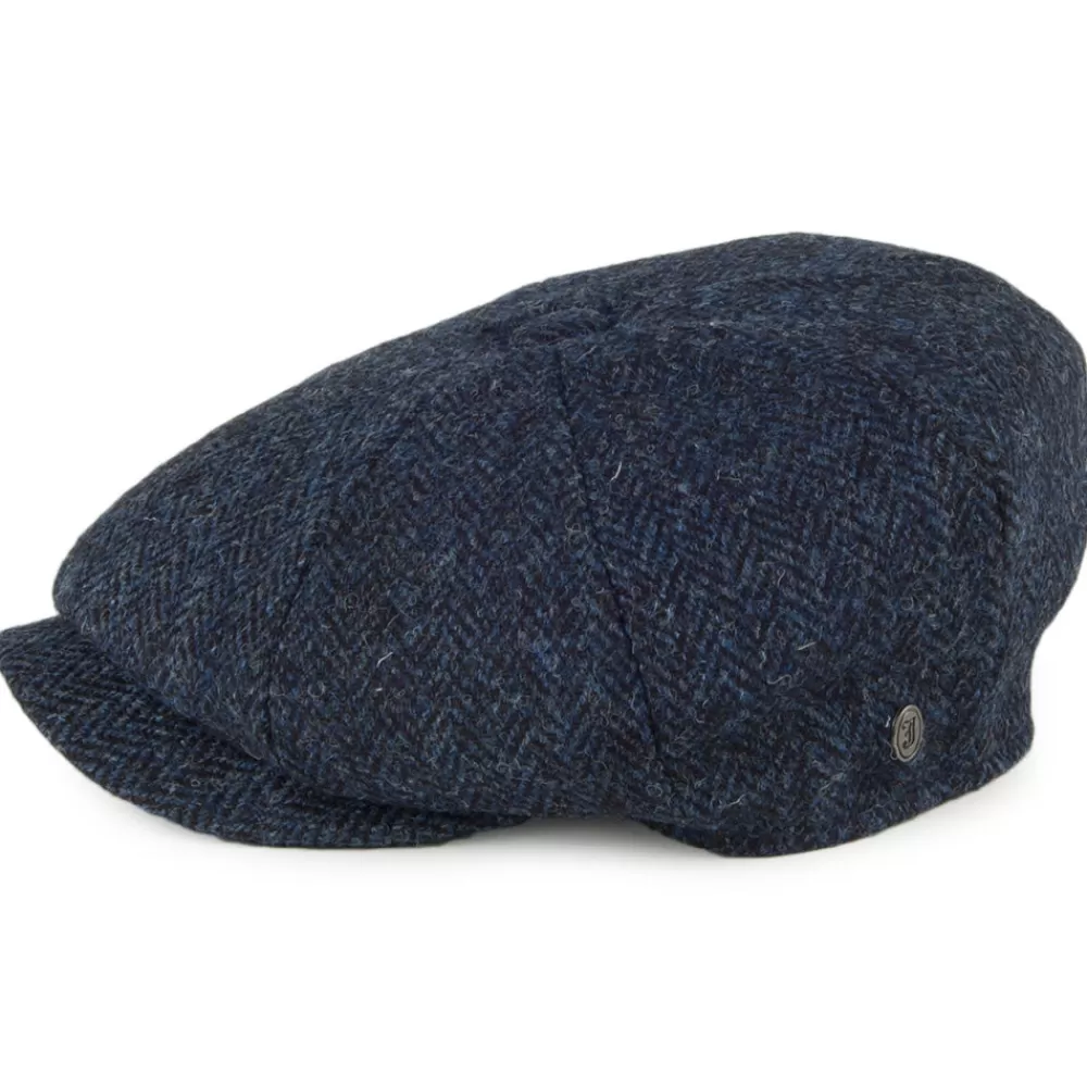 Casquettes Plates | Grandes Tailles^Jaxon & James Casquette Gavroche en Harris Tweed Skye bleu-noir JAXON & JAMES