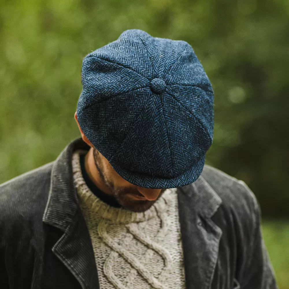 Casquettes Plates | Grandes Tailles^Jaxon & James Casquette Gavroche en Harris Tweed Skye bleu-noir JAXON & JAMES