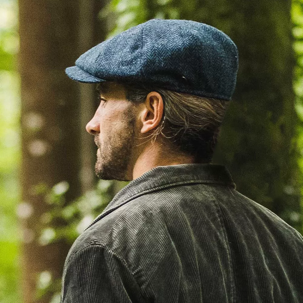 Casquettes Plates | Grandes Tailles^Jaxon & James Casquette Gavroche en Harris Tweed Skye bleu-noir JAXON & JAMES