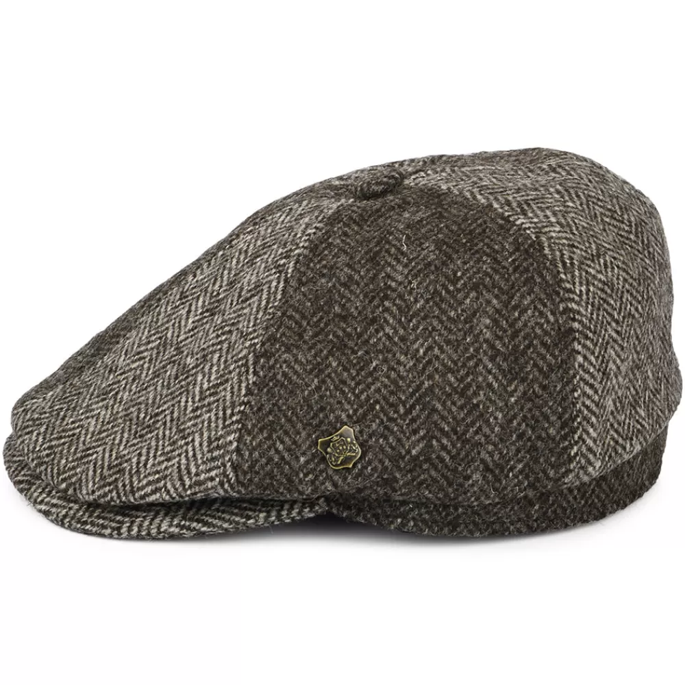 Casquettes Plates | Casquettes Plates^Failsworth Casquette Gavroche en Laine Britannique Hexham marron clair-marron foncé