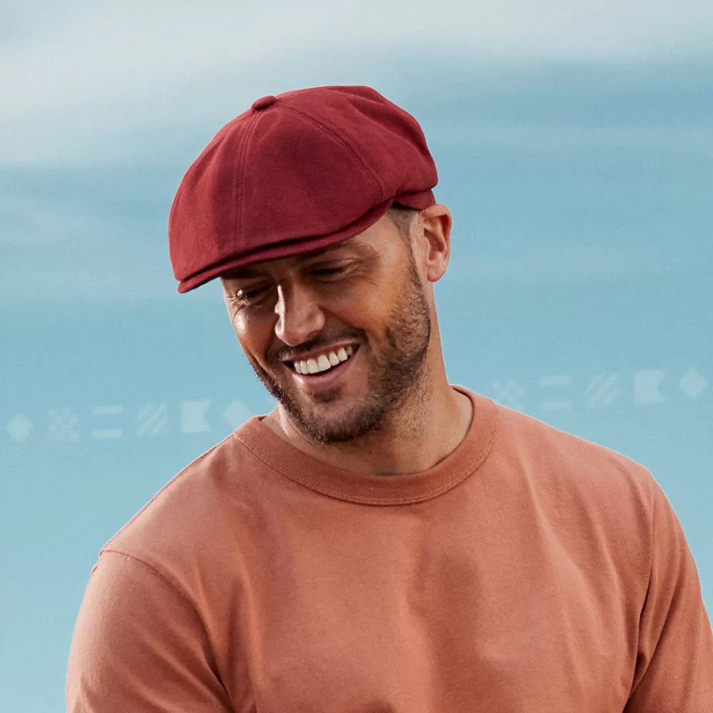 Casquettes Plates | Casquettes Plates^Failsworth Casquette Gavroche en Toile de Coton Hudson rouge brique-khaki