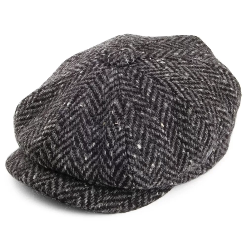 Casquettes Plates | Casquettes Femme^City Sport Casquette Gavroche en Tweed du Donegal à Chevrons gris
