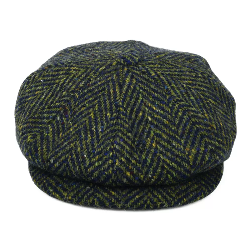 Casquettes Plates | Casquettes Femme^City Sport Casquette Gavroche en Tweed du Donegal à Chevrons vert-bleu