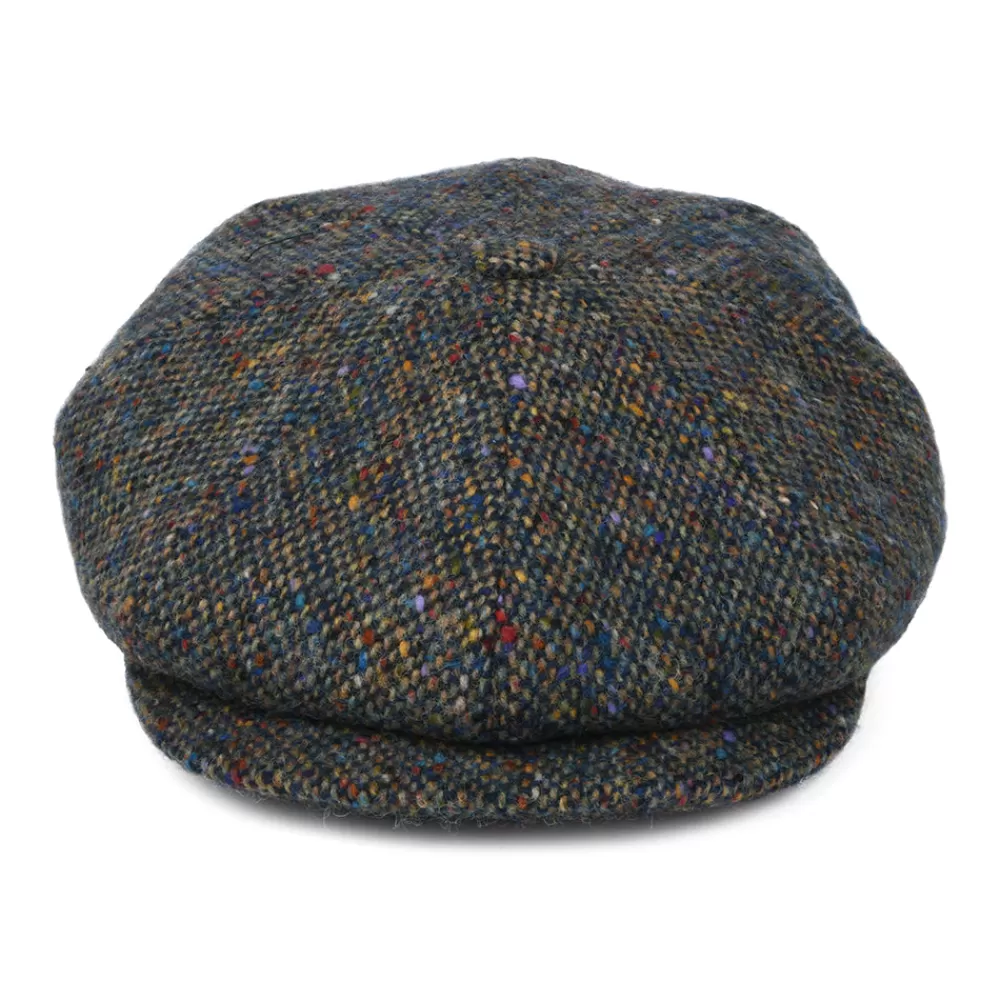 Casquettes Plates | Chapeaux Hiver^City Sport Casquette Gavroche en Tweed du Donegal Chiné Calotte Profonde bleu-multi