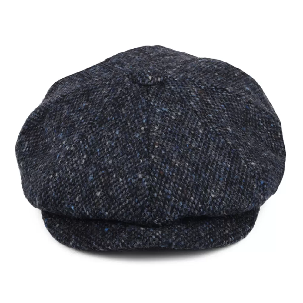 Casquettes Plates | Grandes Tailles^Jaxon & James Casquette Gavroche en Tweed du Donegal Chiné Glenborin bleu-noir JAXON & JAMES