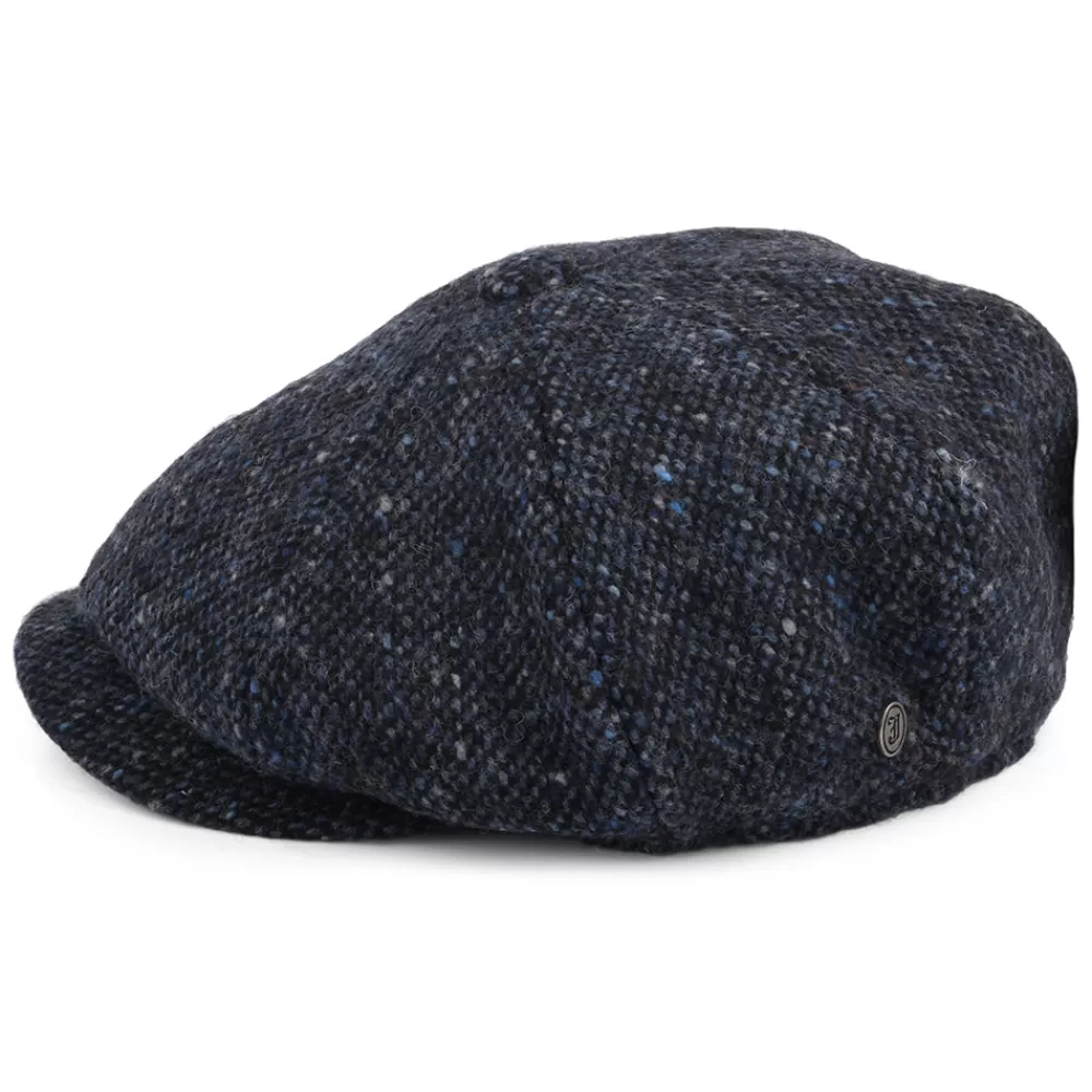 Casquettes Plates | Grandes Tailles^Jaxon & James Casquette Gavroche en Tweed du Donegal Chiné Glenborin bleu-noir JAXON & JAMES