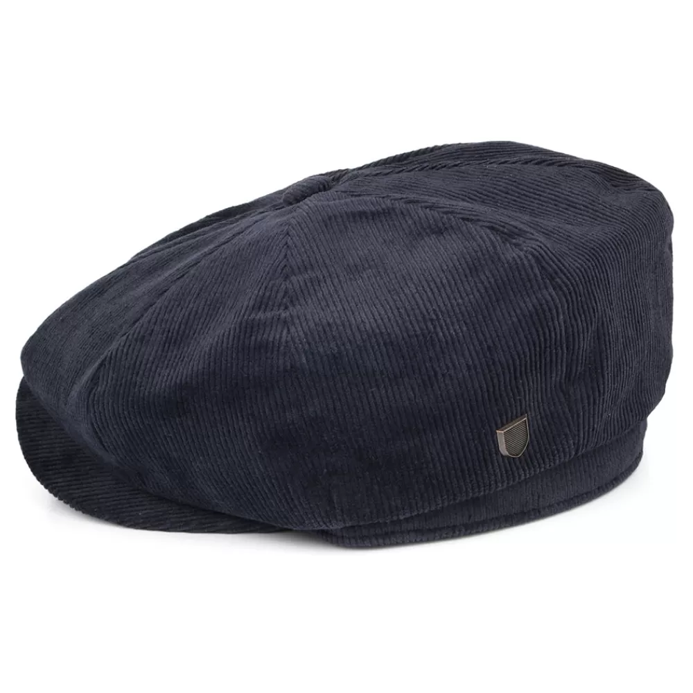 Casquettes Plates | Casquettes Plates^Brixton Casquette Gavroche en Velours Côtelé Ample Brood bleu marine