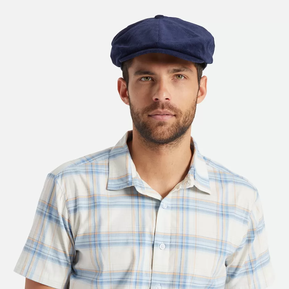 Casquettes Plates | Casquettes Plates^Brixton Casquette Gavroche en Velours Côtelé Ample Brood bleu marine