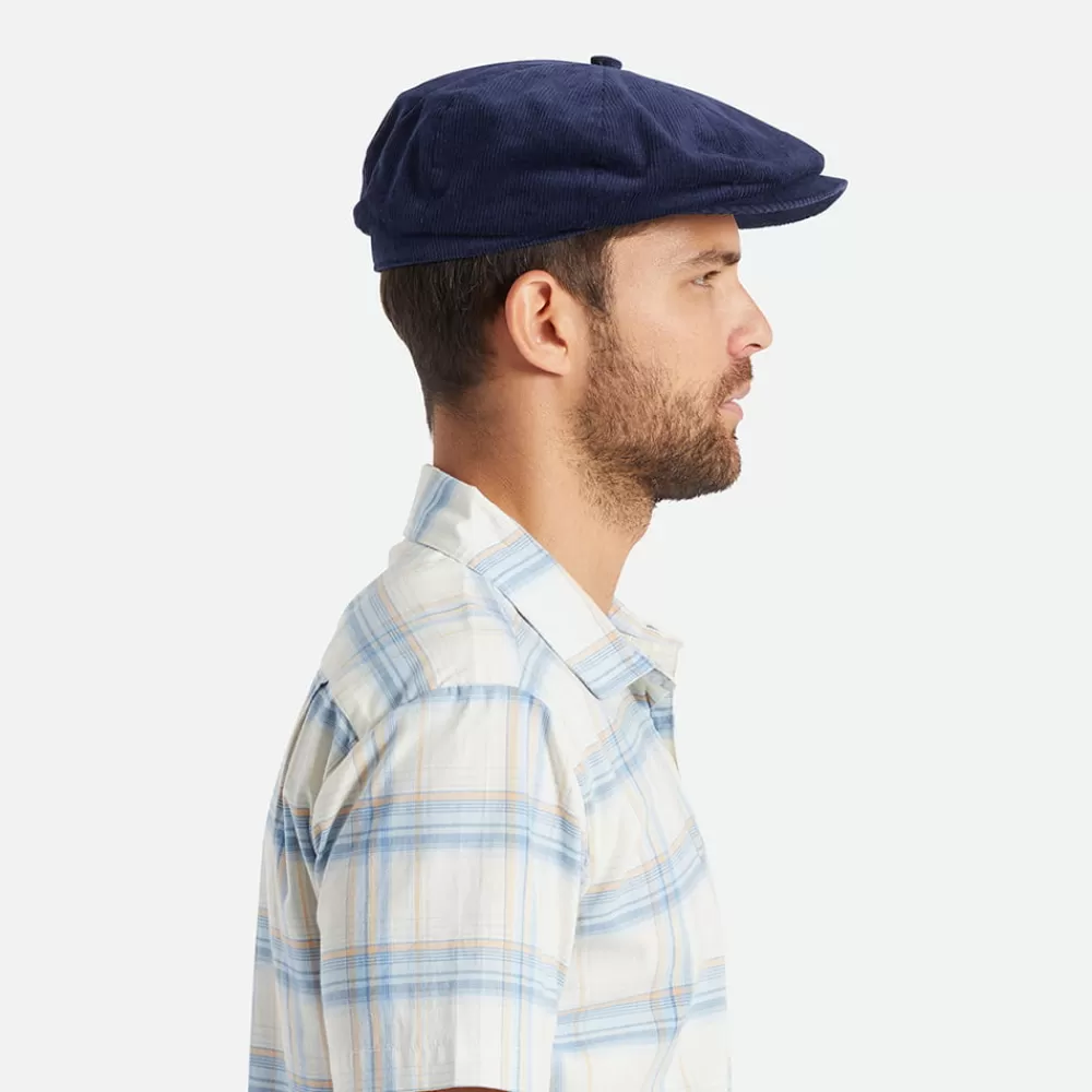 Casquettes Plates | Casquettes Plates^Brixton Casquette Gavroche en Velours Côtelé Ample Brood bleu marine