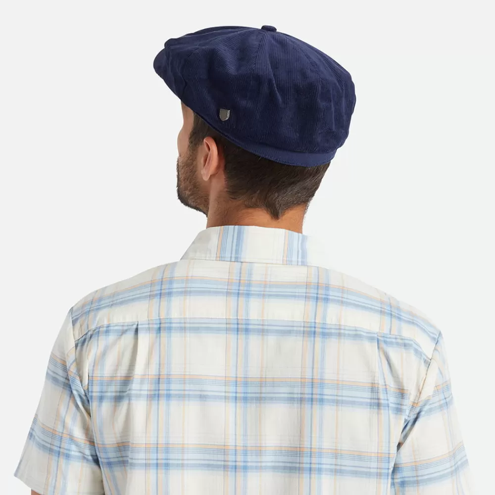 Casquettes Plates | Casquettes Plates^Brixton Casquette Gavroche en Velours Côtelé Ample Brood bleu marine